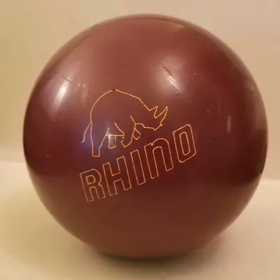 Vintage Brunswick Rhino Bowling Ball 15 Lbs. Wine Color SN IAK5635 Has 6 Holes • $50