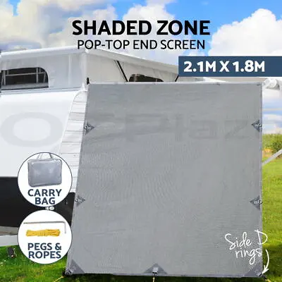 Caravan Privacy Screens Roll Out Awning 2.1x1.8M Sun Shade Pop Top End Wall Side • $45.95