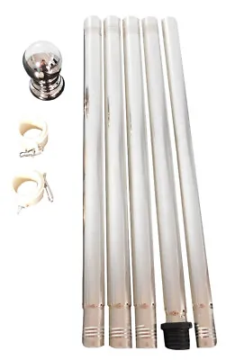 6' Silver Rotating Flag Pole Flagpole Kit With Ball Topper (NO FLAG Or Bracket) • $27.76