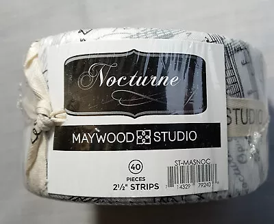 Jelly Roll Nocturne Maywood Studio 2.5  40 Strips Cotton Black Gray • $19.99