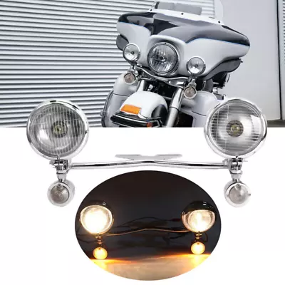 Passing Turn Signal Spot Light Bar For Yamaha V Star 650 950 1100 Custom Classic • $66.40