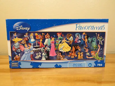 MEGA Disney PANORAMAS CAST OF CHARACTERS 750 Piece Jigsaw Puzzle Princess #50571 • $28.05