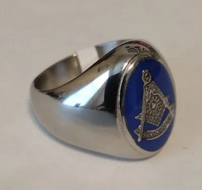 Silver Masonic Ring (SIZE 10) Freemason Knights Templar Mason Past Master  • £15.79