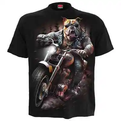 SPIRAL DIRECT TOP DOG T-Shirt Reaper Biker Skull Motor Bulldog Bad Ride Top Tee • £16.99