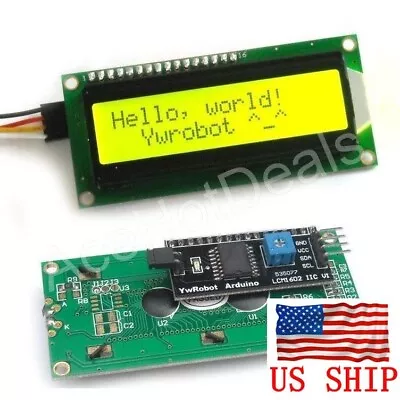 IIC/I2C/TWI 1602 Serial Yellow Backlight LCD Display For Arduino • $9.95