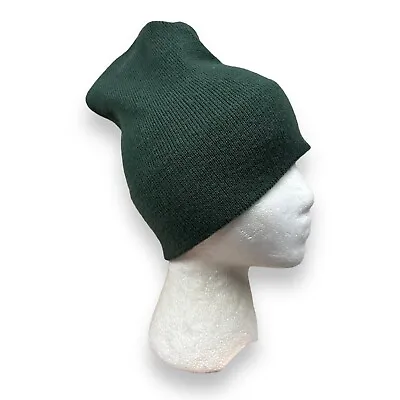 Vtg Wigwam Forest Green Made In USA Knit Winter Beanie Hat Acrylic Essentials • $19.50
