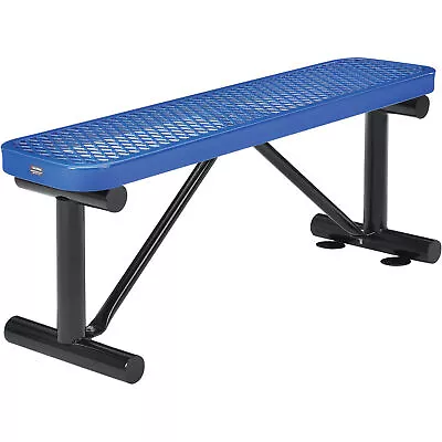 48 L Outdoor Steel Flat Bench Expanded Metal Blue • $313.57