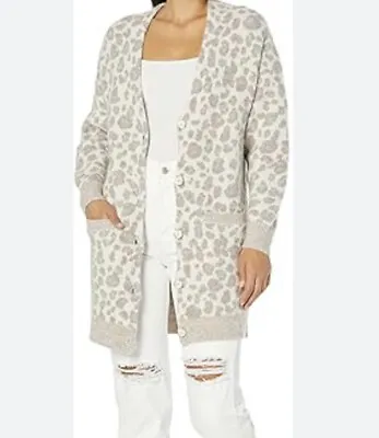 $198 UGG Tomara/Wool Blend Oversized Fit Cardigan Leopard Print Sz. XL Or L • $92