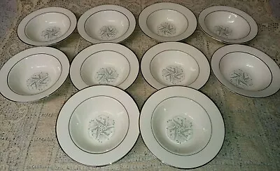 10 Homer Laughlin Celeste 5.75  Fruit Dessert Bowls Blue Bud Gray Leaves MCM EUC • $17.95