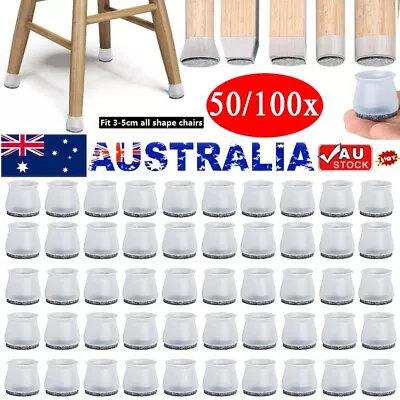 $5.99 • Buy UP 100pcs Silicone Chair Leg Protectors For Hardwood Floors Fits All Shape Chair
