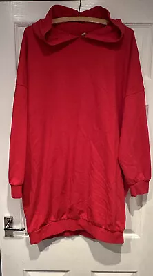 £1.71 • Buy ASOS Design Red Long Sweatshirt Hoodie Dress Size 10
