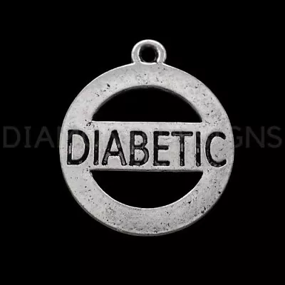 5 Pcs Tibetan Silver Diabetic Medical Alert Message Pendant Diabetes Charm A200 • £2.49