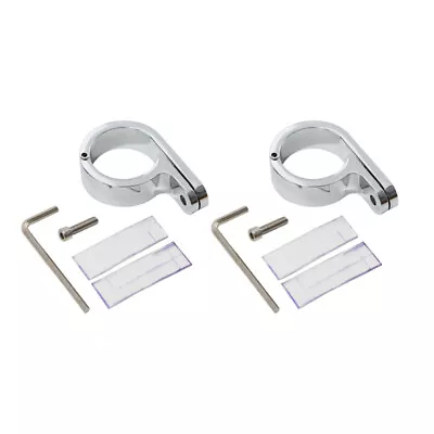 Pair 1.25  Motorcycle Handlebar Mirror Mount Clamps Universal Chrome • $20