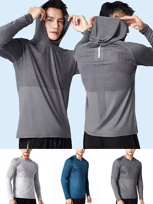 $15.19 • Buy Sun Protection Long Sleeve Microfiber Sun Shirt Hood SPF 50+ Fishing Shirt