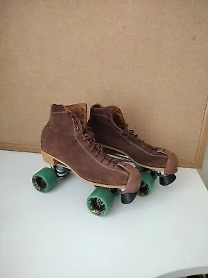 Vintage Norele Xclaiber Brown Suede Roller Skates Men's 10 62mm Wheels USA • $105