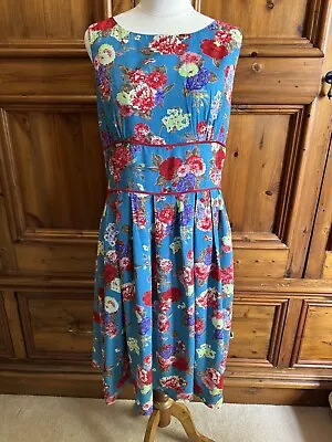  Elise Vintage Inspired Dress Size 14 Cotton Floral Sleeveless Dress~beautiful* • $40