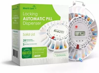 Med-E-Lert™ Premium Locking Automatic Pill Dispenser With Solid White Lid Only • $49.99