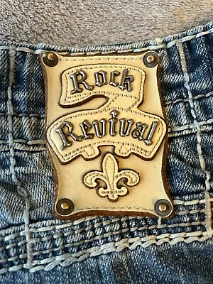 Men's Rock Revival STEN Straight Embroidered Stretch Denim Jeans 38 X 34 • $79.99