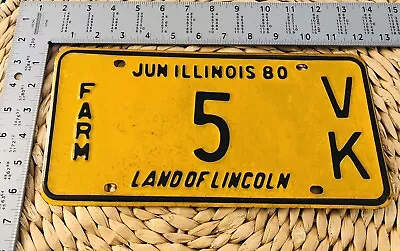 1980 Illinois Farm License Plate ALPCA Garage Decor Low Number 5 • $42