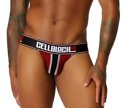 Cellblock 13 Burgundy Red/Black Men's  Viper II  Thong NWT Size  M Or L • $24.95