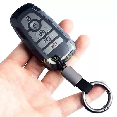 Transparent Black Key Ring Chain Cover Case For Ford Focus Mondeo Mustang Edge • $17.81