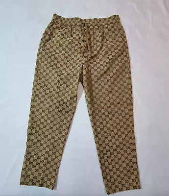 Gucci GG Canvas Pant With Leather Interlocking G.Size 48 Medium • £37