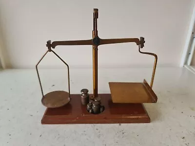 £29.99 • Buy G.P.O De Grave + Co LTD Cast Metal Balanced Scales With 8 Stamped Metric Weights