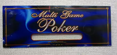 Vtg Blank Video Poker Slot Machine Glass 23.5x9 In 2004 Blue #4 READ Customize • $13.65