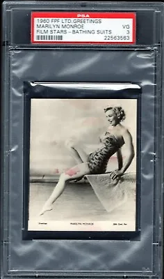 1960 FPF Greetings Film Stars Bathing Suits MARILYN MONROE Half Postcard PSA 3 • $199.99