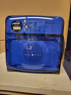 Vtg SHARP HALF PINT Compact BLUE Microwave OVEN Dorm Cube Carousel R-120DB Retro • $99