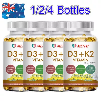 Vitamin D3 10000IU And K2 MK-7 250mcg - 120 Capsules - Immune Support Wellness • $22.69