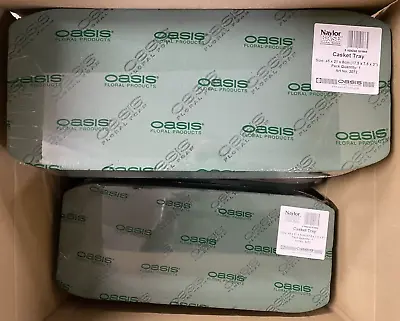 2 X Oasis® 45cm Casket Tray With Floral Foam WET Green NaylorBase Funeral Spray • £22.50