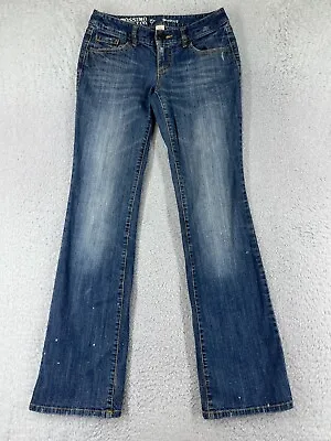 Mossimo Pants Womens 3 Blue Denim Jeans Slim Bootcut Cotton Blend Low Rise • $8.79