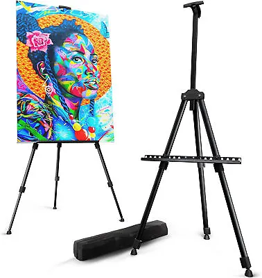 Mobile Aluminum Easel Large Painting Easel Adjustable 155 Cm Art Supplies • £27.14