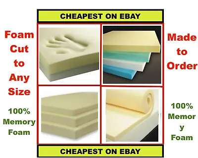 Cut To Size Cushion Pads High Density Upholstery Memory Foam - 100% Memory • £12