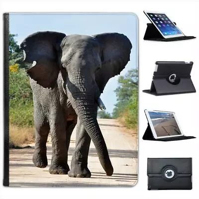 Large Grey African Elephant Walking Folio Wallet Leather Case For IPad 2 3 & 4 • £9.99