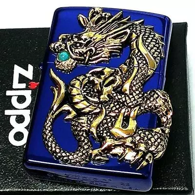 New Zippo Dragon Cool Blue X Gold Metal Lighter Extremely Rare Japan • $323.72