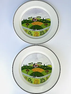 (2)VILLEROY & BOCH #6 Porcelain Dinner Plate - Luxembourg - Hunter With Dog • $27.99