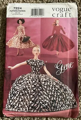 New Vogue 7224 Gene Fashion Doll Sewing Pattern Dresses Gowns Petticoat UNCUT • $8.99