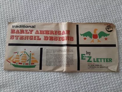 Vintage Traditional Early American Stencil Designs By E-Z Letter 1962 • $11.99