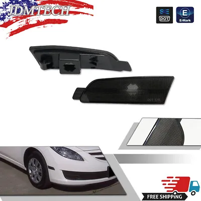 Smoked Lens Front Bumper Side Marker Lamps Reflectors Kit For 2009-2013 Mazda 6 • $17.49
