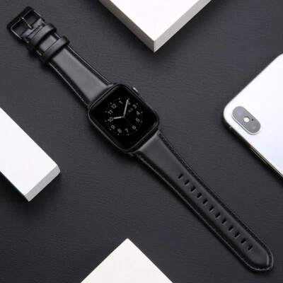 $18.99 • Buy Genuine Leather Apple Watch Band Strap IWatch Series 7 SE 6 5 4 3 2 44/42 38/40