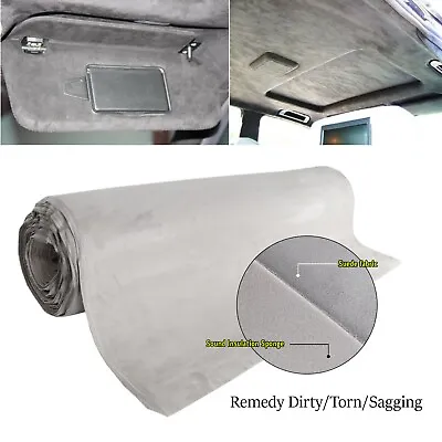 Gray Suede Headliner Fabric Headlining Upholstery Sagging/Aging Renovate 72 X60  • $49.99