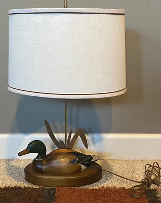 The Decoy Shop Hand Carved Wooden Duck Mallard Lamp H Heap III Freeport Maine • $69.50
