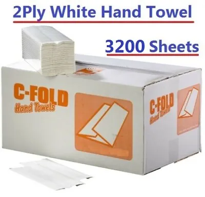 Z Fold White Paper Hand Towels 2 Ply 2400 Tissue Paper Towel C Fold V Fold  • £13.99