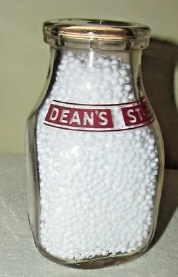 $5.99 • Buy DEAN'S STORE BOTTLE C.C.S-E Cleveland Ohio Half Pint Square Red Pyro Milk Bottle
