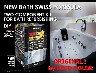 £29.99 • Buy New Bath Swiss Formula 2k Enamel Kit Paint Bath Repair Refurbishing Resurfacing