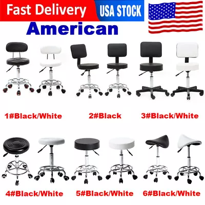 Adjustable Rolling Stool Salon Spa Chair W/Rolling Wheel Hydraulic Nail Pedicure • $46.99