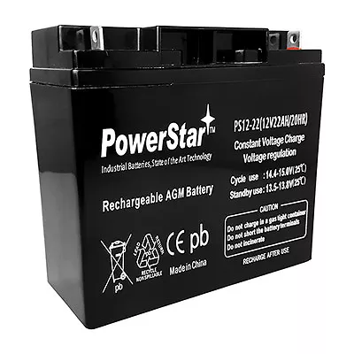 12V 22AH SLA Battery - Replaces UB12220 51913 12896 Ub12180 Gp12170 Np18-12 • $58.80