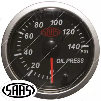 Saas 52mm Engine Oil Pressure Gauge + Sender Unit Electric 0-140 Psi • $71